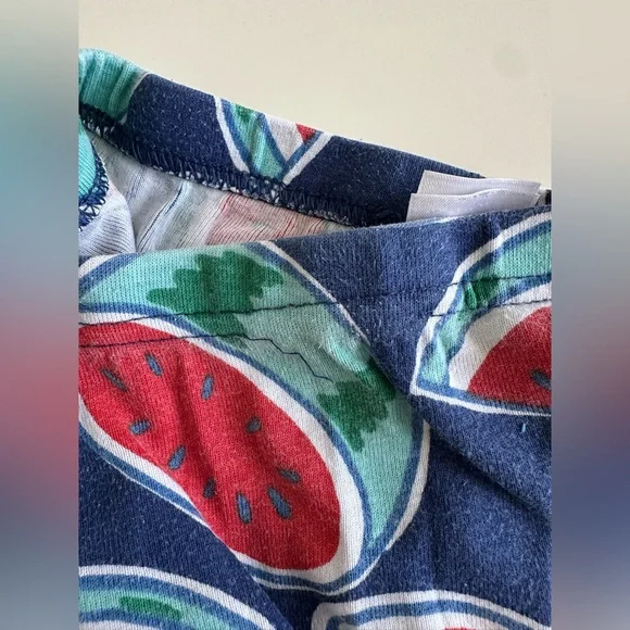 Hanna Andersson long john pajamas pjs. Size 80 cm 18-24 month mos. Watermelon - Picture 7 of 7